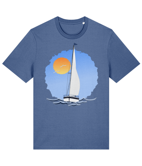 Sailing Yacht at Sea T-Shirt - Bright Blue