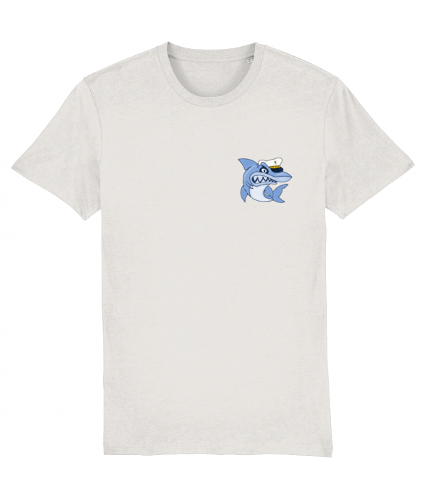 Shark in Skipper Hat Logo T-Shirt - Vintage White