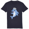 Dolphin in Crew Hat T-Shirt - French Navy