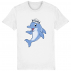Dolphin in Crew Hat T-Shirt - White