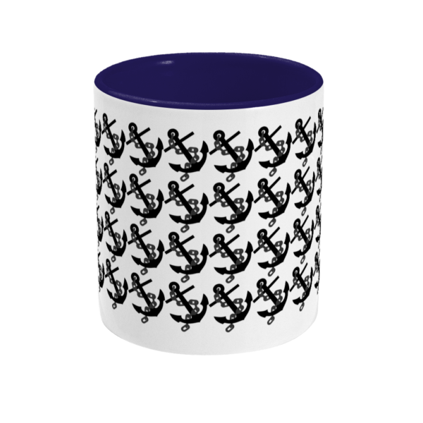 Anchors Two Toned Mug Cobalt Blue Front