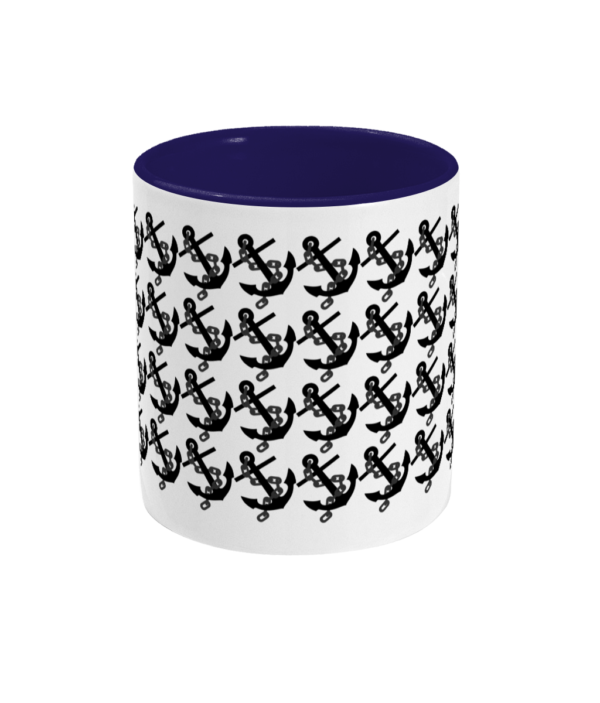 Anchors Two Toned Mug Cobalt Blue Front