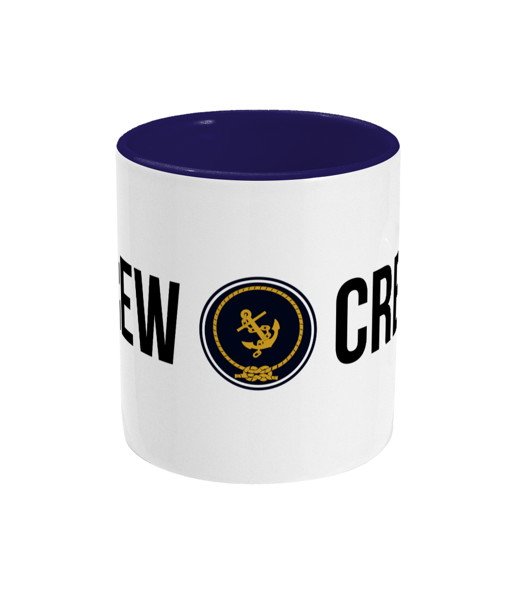 Crew & Anchor Logo Two Toned Mug Cobalt Blue Front