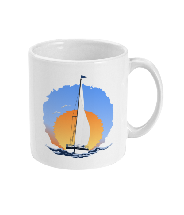 Sailing Yacht at Sunset 11oz Mug Right