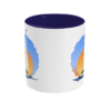 Sailing Yacht at Sunset Two Toned Mug Cobalt Blue Front