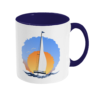 Sailing Yacht at Sunset Two Toned Mug Cobalt Blue Right