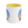 Sailing Yacht at Sunset Two Toned Mug Yellow Front