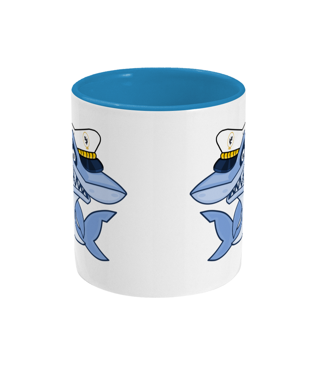 Shark Skipper Two Toned Mug Light Blue Front