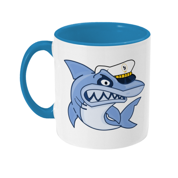 Shark Skipper Two Toned Mug Light Blue Left