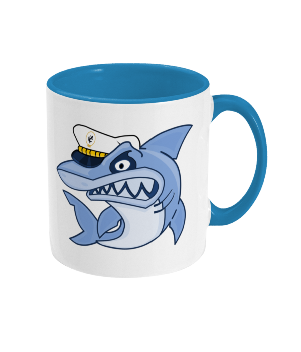 Shark Skipper Two Toned Mug Light Blue Right