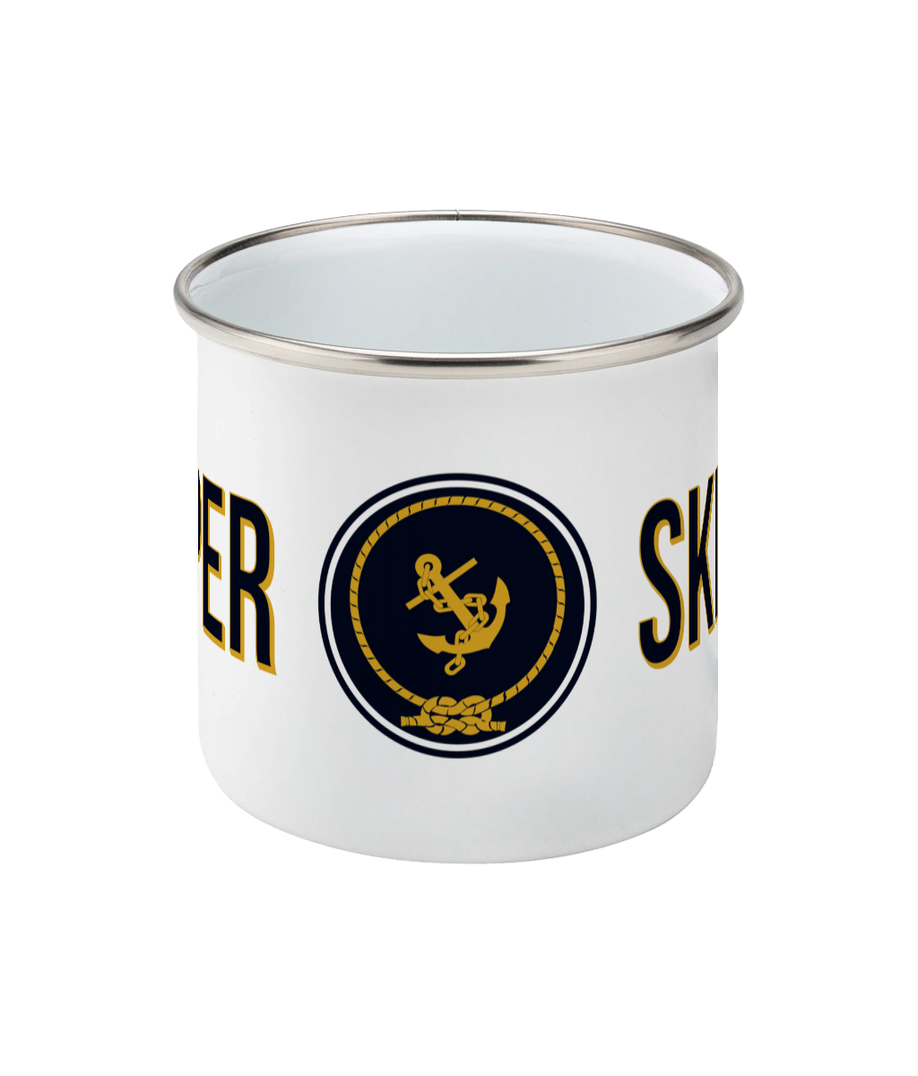 Skipper & Anchor Logo Enamel Mug Front