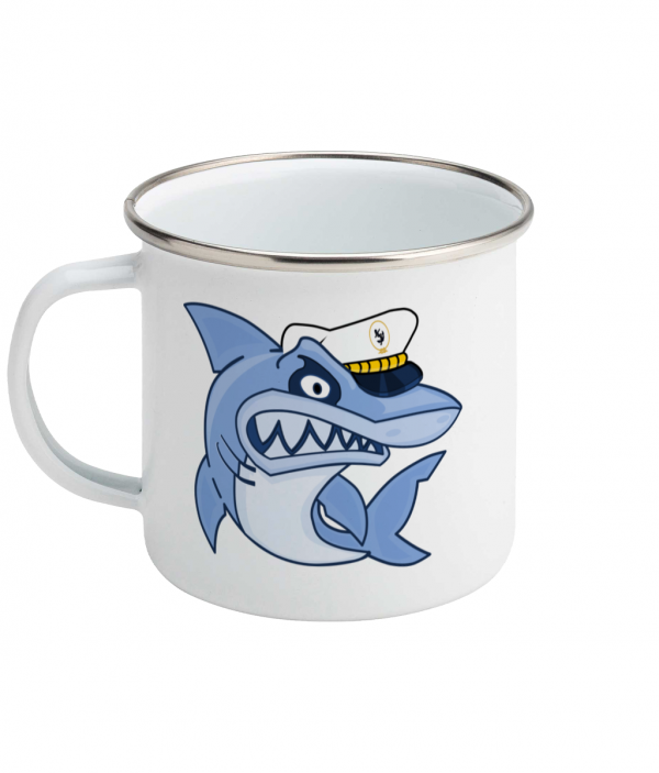 Shark Skipper Enamel Mug Left