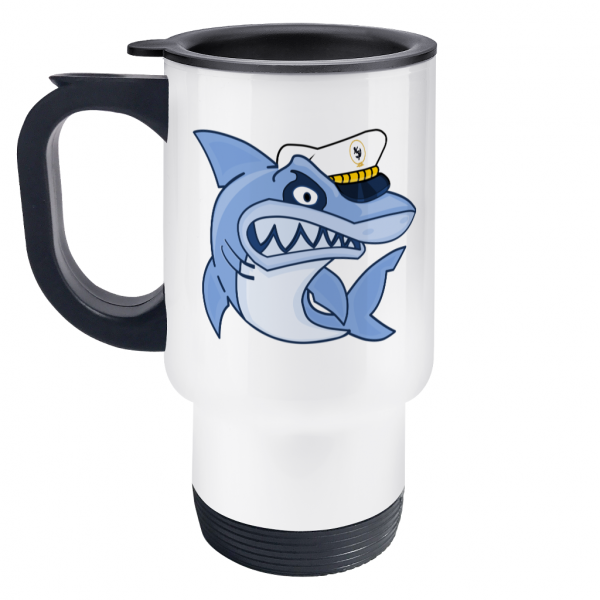 Shark Skipper Travel Mug Left