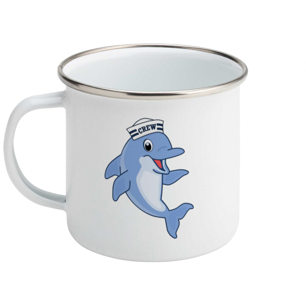 Dolphin Crew Enamel Mug Left
