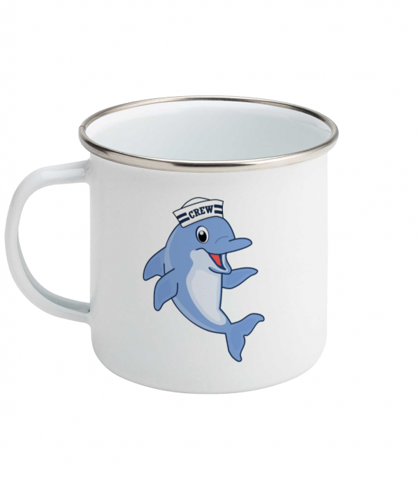 Dolphin Crew Enamel Mug Left