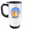 Sailing Yacht at Sunset Travel Mug Left