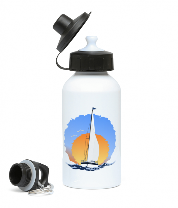 Sailing Yacht at Sunset 400ml Water Bottle Left