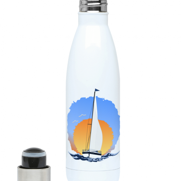 Sailing Yacht at Sunset 500ml Water Bottle Left
