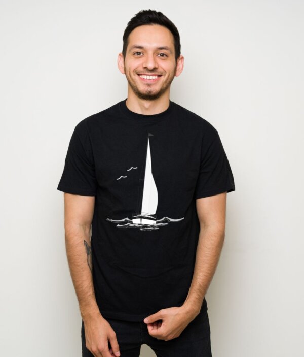 Sailing Yacht B&W T-Shirt Black