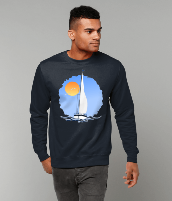 Sailing Yacht at Sea Sweatshirt French Navy