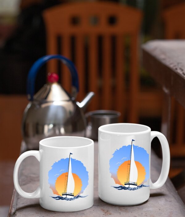 Sailing Yacht at Sunset Drinkware