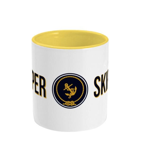 Skipper & Anchor Logo 11oz Two-tone Mug Yellow Front