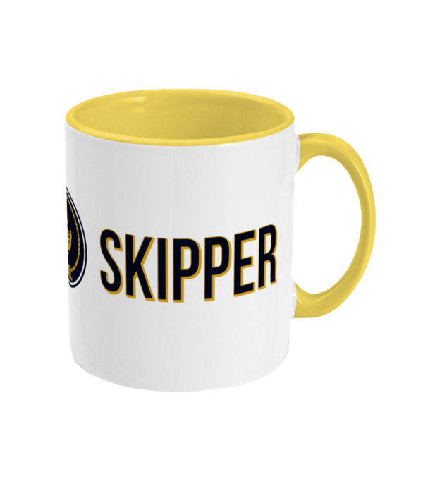 Skipper & Anchor Logo 11oz Two-tone Mug Yellow Right