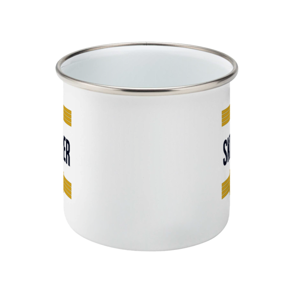 Skipper Stripes Enamel Mug Front