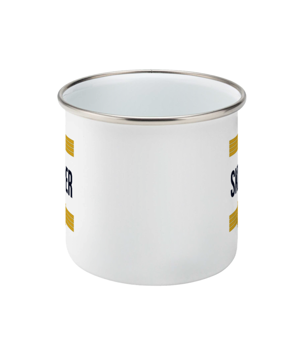 Skipper Stripes Enamel Mug Front