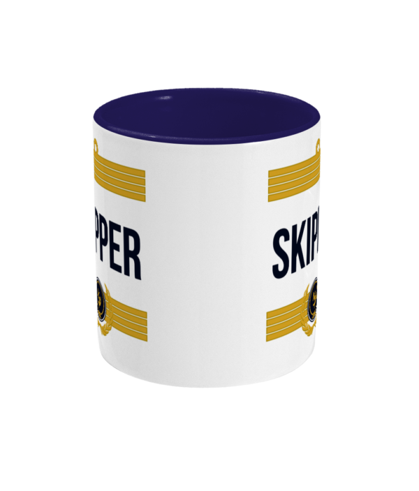 Skipper Stripes Two Tone Mug Cobalt Blue Front