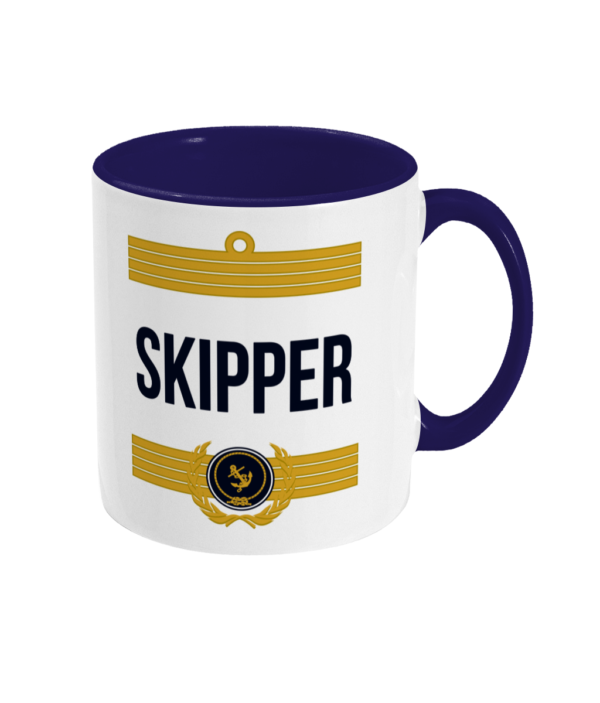 Skipper Stripes Two Tone Mug Cobalt Blue Right