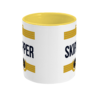 Skipper Stripes Two Tone Mug Yellow Front