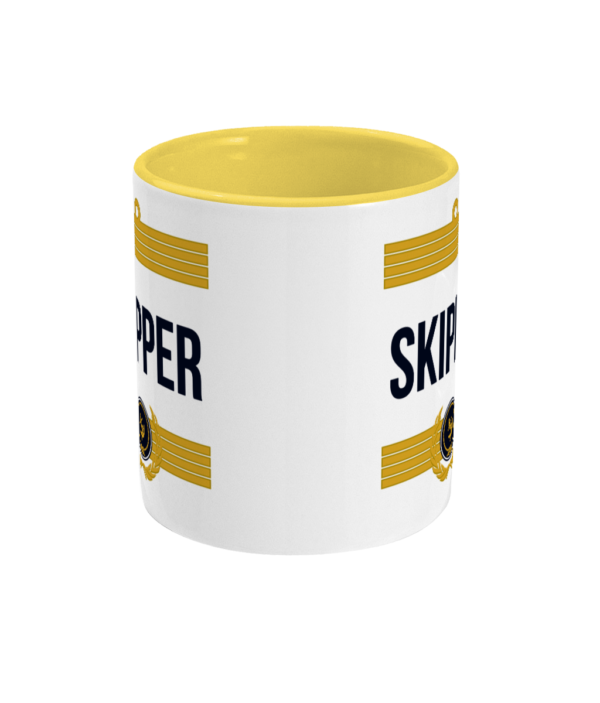 Skipper Stripes Two Tone Mug Yellow Front