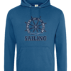 Skipper at the Helm Sailing College Hoodie Tropical Blue