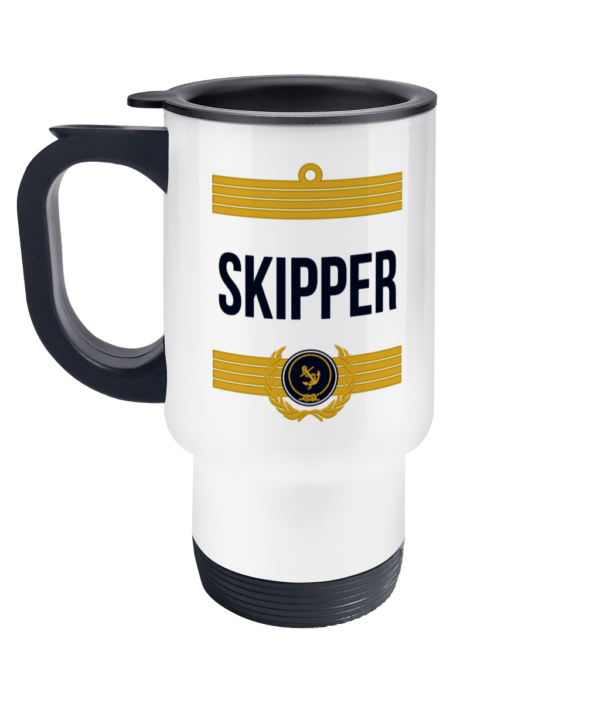 Skipper Stripes Travel Mug Left