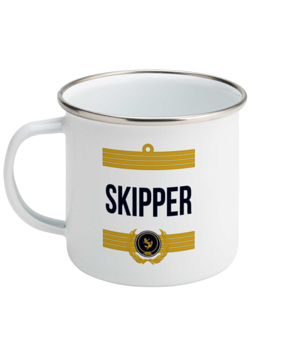 Skipper Stripes Enamel Mug Left