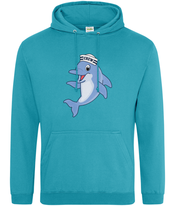 Dolphin Crew Hat College Hoodie Lagoon Blue