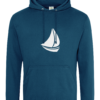 Sailing Boat College Hoodie Deep Sea Blue