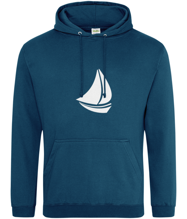 Sailing Boat College Hoodie Deep Sea Blue