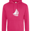 Sailing Boat College Hoodie Hot Pink