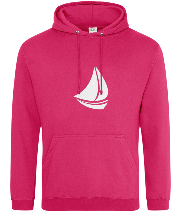 Sailing Boat College Hoodie Hot Pink