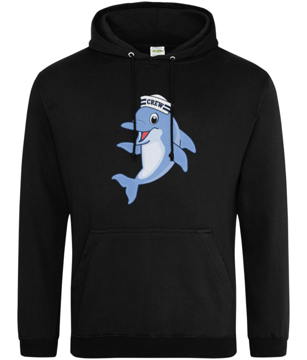 Dolphin Crew Hat College Hoodie Jet Black