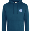 Sailing Yacht at Sea Logo College Hoodie Deep Sea Blue