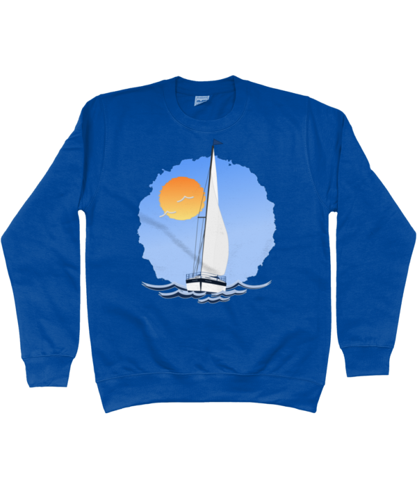 Sailing Yacht at Sea Sweatshirt Royal Blue