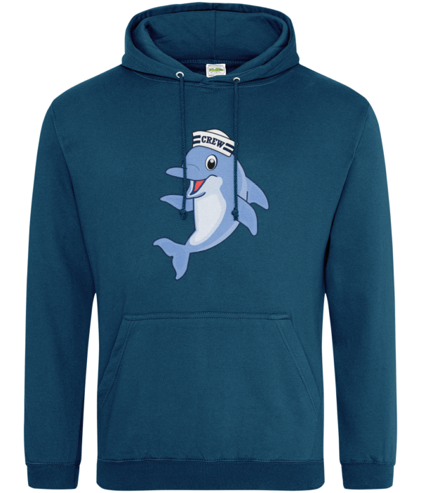 Dolphin Crew Hat College Hoodie Deep Sea Blue