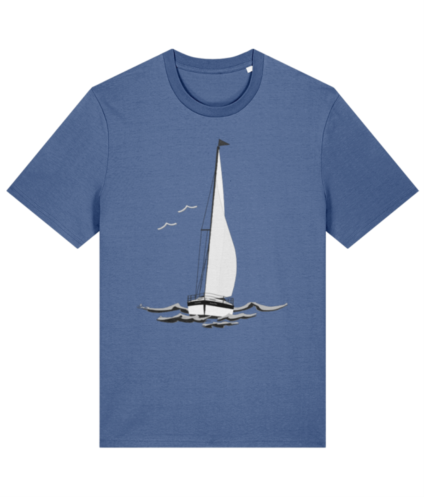 Sailing Yacht B&W T-Shirt Bright Blue