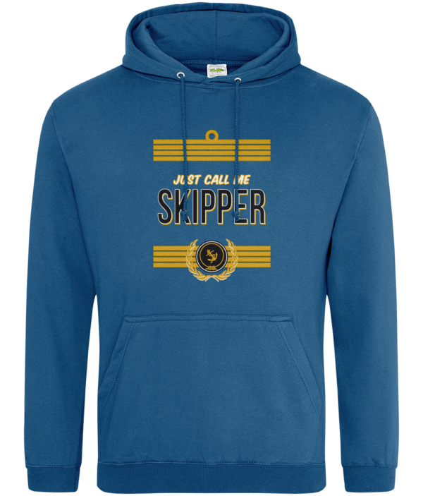 Just Call Me Skipper College Hoodie Tropical Blue