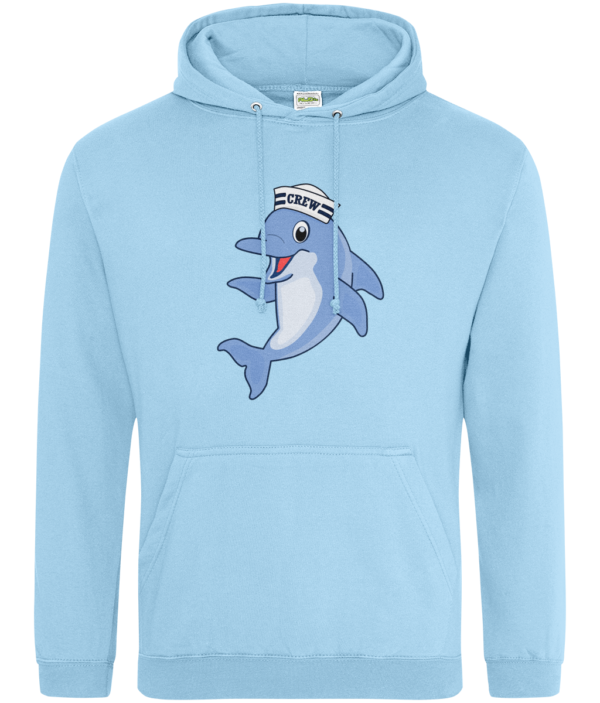 Dolphin Crew Hat College Hoodie Sky Blue