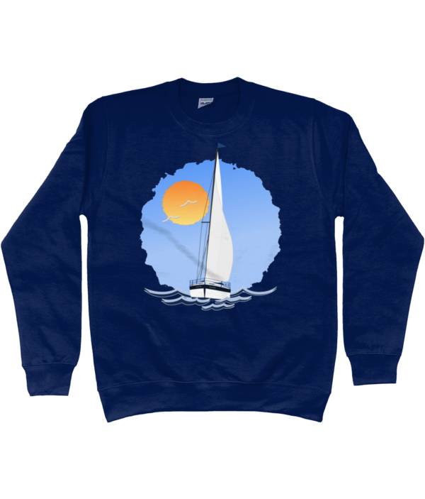 Sailing Yacht at Sea Sweatshirt Oxford Navy