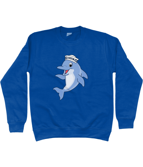 Dolphin Crew Hat Sweatshirt Royal Blue